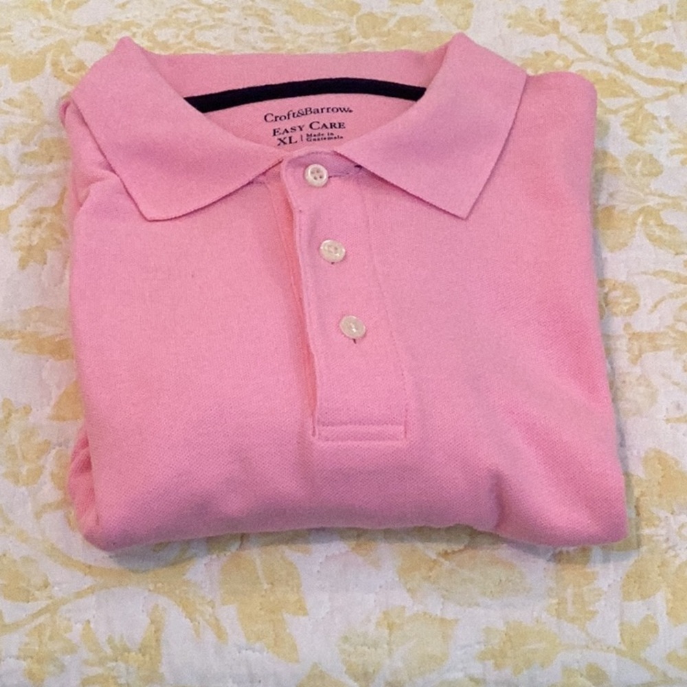 Calvin Klein Men's Pink Polo Shirt Size XL